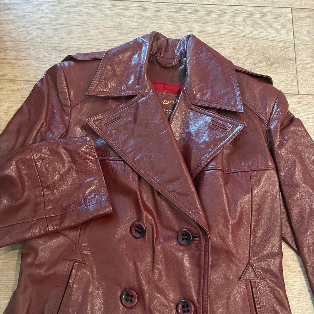 Etienne Aigner Deep Red Leather Jacket